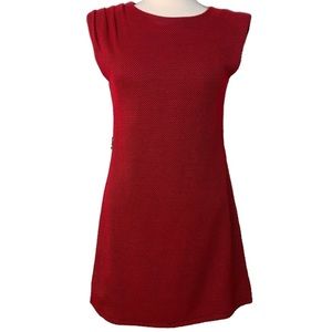 Red one ruched shoulder Aline dress